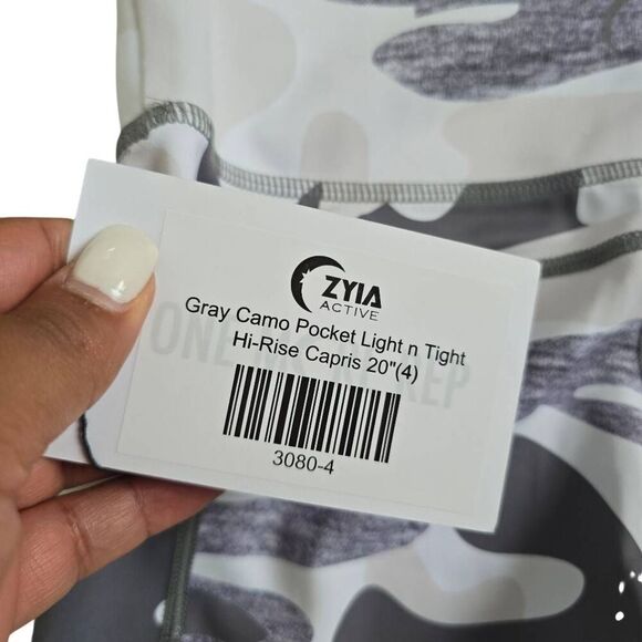 ZYIA Active‎ Light n Tight Hi Rise Capri Leggings Women's 4 Camo Pockets Stretch - Picture 5 of 6